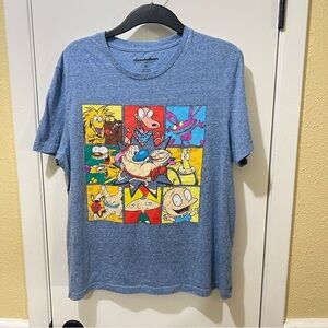 Nickelodeon Cartoon Collage Graphic T-Shirt Men’s Size L – Rugrats, Ren & Stimpy